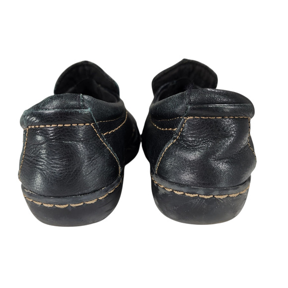 Clarks Slip On Loafers Shoes sz 8 M‎ Women Ashland Glow Leather Black Un Loop - Picture 5 of 10